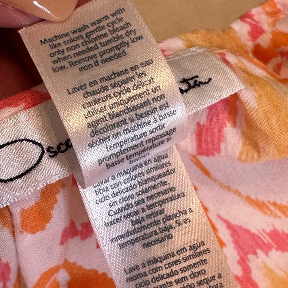 Oscar de‎ la Renta Ikat Cotton Slip Dress S | Boho Resort Summer Lounge - Picture 15 of 16
